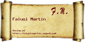 Falusi Martin névjegykártya